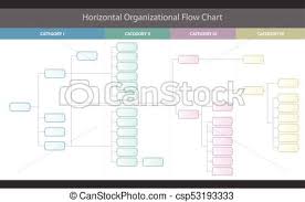 Horizontal Organizational Corporate Flow Chart Vector Graphic