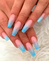 Black And Blue Ombre Nails Coffin Cute Baby Blue Ombre Coffin Nails For Summer 2019 Faded Nails Blue Acrylic Nails Pink Ombre Nails
