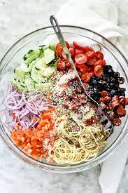 Package) cherry tomatoes, sliced in half 1 red bell pepper, diced ½ red onion, diced 1english cucumber, sliced and. The Best Italian Pasta Salad With Pepperoni Foodiecrush Com