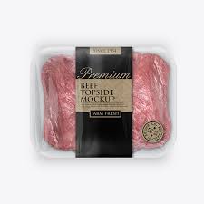 Download Packreate Beef Topside Tray Packaging Mockup White
