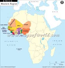 The map shows ghana, a country in west africa, bordered by the gulf of guinea in south, cote d'ivoire (ivory coast) in west, burkina faso in north, and togo in east. West Africa Map Countries In West Africa Africa Map West African Countries West Africa