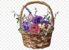 Basket of flowers and greens. Floral Design Watercolor Painting Flower Basket Png 600x600px Floral Design Artificial Flower Basket Cut Flowers Easter