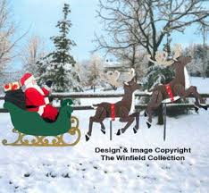 All Christmas Large Sleigh Santa Reindeer Pattern Set Christmas Yard Decorations Christmas Yard Art Santa And Reindeer