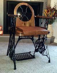 old treadle sewing machine converted into singer chair recyclart vintage industrial furniture recycled furniture metal furniture