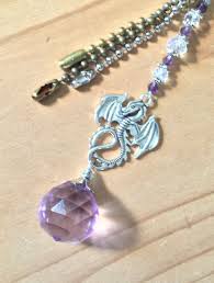Dragon Light Pull Ceiling Fan Pull Or Sun Catcher Purple Glass Crystal Ball Chain Pull Lighting Decor Ceiling Fan Pulls Ceiling Fan Light Pulls Light Pull