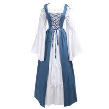 Maybe you would like to learn more about one of these? Buy Medieval Renaissance Costumes Dress For Women Trumpet Sleeves Bandage Corset Elegant Gown Vintage Dress Chaofanjiancai M Light Blue At Amazon In