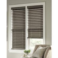 Faux wood blinds are calling your name! Home Decorators Collection 48 Inch W X 48 Inch L 2 5 Inch Cordless Faux Wood Blinds In Gr The Home Depot Canada