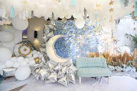 Look for beige or white invitations with embossed lettering and trimmed in silver and gold with touches of heavenly swirls, feathers and delicate designs. Celestial Heavenly Birthday Philippines Mommy Family Blog