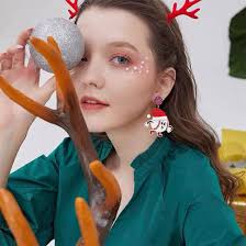 Buy Unique Retro Handmade Christmas Wooden Earrings Lightweight Wood Santa  Claus Snowflake Snowman Christmas Tree Bells Drop Dangle Earring for Women  Girl Christmas Jewelry, Metal, n/p at Amazon.in