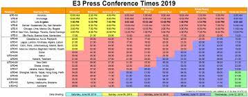 A complete e3 2020 conference schedule guide, including all confirmed alternative e3 conference times and e3 2020 games we know about so far. E3 2019 Press Conference Schedule And Where To Watch Gbatemp Net The Independent Video Game Community