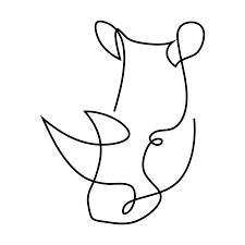 Menace One Line Rhino Art By Addillum Rhino Art Rhino Tattoo Animal Line Drawings