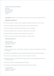 academic librarian resume templates