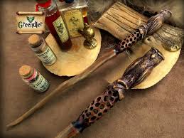Magic Wand Wood From Juniper Owl Duke Wooden Hand Carved Gloss Finish With Small Parchment Wands Harry Potter Wand Magic Wand