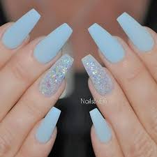 Blue and silver acrylic nails with sparkles and butterflies 🦋 💞. Blue And Silver Acrylic Nails Coffin Nail And Manicure Trends