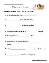 Here is a quick practice page i made for them. Homophones There Their They Re Worksheet By M And M Resources