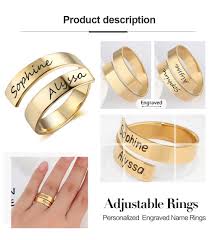 Gift By Mom Personalized Ring Name Ring Ring For Women Ring Ring For Girls Mothers Day Gi Emerald Engagement Ring Set Name Rings Gold Diamond Wedding Rings