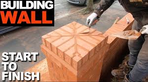 The interlocking retaining wall block can be stacked to build walls up to 24 to 36 inches high, depending on the size of the block. Building A Brick Wall From Start To Finish Youtube
