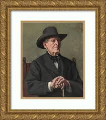 ArtDirect Samuel Isham 15x18 Gold Ornate Frame and Double Matted Museum Art  Print Titled: Portrait of an 'Old Sea Captain' (19th Century)