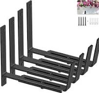Y&M 4 Pack Adjustable Planter Box Brackets (6 to 12.5 in), Universal Window  Box Brackets, Heavy Duty Iron Flower Box Wall Mounting Hooks for Balcony,  ...