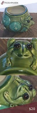 Small Green Frog And Lily Pad Vase Or Container Small Green Frog And Lily Pad Vase Or Container With Container Green In 2020 Lily Pads Lucky Bamboo Green Frog