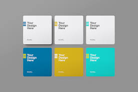 Drag and drop your design into it and save it. 6 Square Rounded Business Card Mockup Avelina Studio