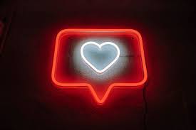 Like Instagram Heart Neon Sign Custom Color Medium Size Instagram Heart Neon Signs Neon