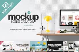 Create free ad mockups across facebook, instagram and twitter. Mockup Scene Creator Desk Edition Creative Photoshop Templates Creative Market