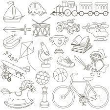 Color is all kinds of toys for the seventh coloring book program! Big Boy Toys To Be Colored The Coloring Book For Preschool Kids Royalty Free Cliparts Vectors And Stock Illustration Image 76801758