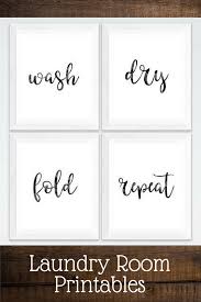 Black And White Laundry Room Signs Set Of Four Printable Wall Art For The Laundry Room Wash Dry Fold Repeat Black And White Wall Art Laundry Room Makeover Laundry Room Laundry Room Decor
