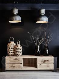 tv meubel eikenhout metaal toulouse decor world decor home deco