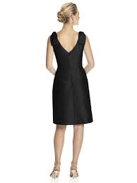 Alfred Sung Dessy Womens Cocktail Length Sleeveless Dupioni Dress With Shoudler Bow Detail Black Size 8 Co Dresses Wedding Party Dresses Dresses For Work