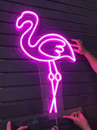 led neon flamingo neonovye vyveski neon nochnik