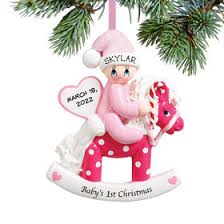 Free shipping on orders over $25 shipped by amazon. Personalized Baby S 1st Christmas Rocking Horse Blue Christmas Ornament
