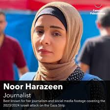Anas Al-Sharif (1996-), a Palestinian journalist from the Jabalia refugee  camp in Gaza, is one of the few reporters who continue to risk their lives  and safety to report from northern Gaza.