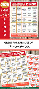Light The World Bingo 2020 Edition One By One Lds Light The World Life S Journey To Perfection World Calendar