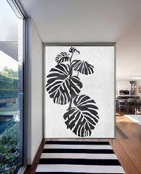 Black And White Abstract Canvas Art Large Abstract Painting On Canvas Minimalist Canvas Art Handmade Black White Leaves Acryli Minimalist Canvas Art Minimalist Painting Large Abstract Painting