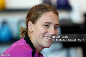 Emma Coates, Head Coach of England, gestures during a training... News  Photo
