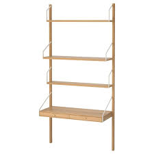 Meuble tv et etagere ikea besta burs rouge laque. Svalnas Combinaison De Bureau Murale Bambou 86x35x176 Cm Ikea