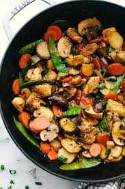 Moo Goo Gai Pan Is A Classic Chinese Dish With Tender Chicken Pieces And Mushrooms Then Add In Crisp Ve Moo Goo Gai Pan Recipe Poultry Recipes Asian Vegetables