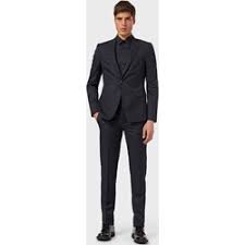 Abito uomo giorgio armani completo giacca pantalone a righe sartoriale taglia 48. Emporio Armani Abito Uomo In Lana Vergine Taglia 46 Blu Stileo It