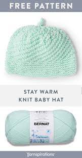 Free Knitting Pattern Bernat Baby Sport Stay Warm Knit Baby Hat Yarnspirations Redheart Pat Baby Hats Knitting Baby Knitting Knitting Patterns Free Hats