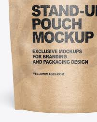 Kraft Paper Stand Up Pouch Mockup Yellow Author