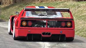 It was built from 1987 to 1992, with the lm and gte race car versions continuing production until 1994 and 1996 respectively. Ferrari F40 Lm Massive Power Launch Sounds Goodwood Youtube