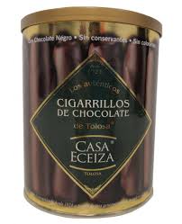 Cigarros de chocolate caja con 12 paquetes. Cigarrillos De Chocolate Casa Eceiza 200gr Dulce Y Desayunos Super Eko