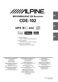 This online revelation alpine cde 121 wiring diagram can be one of the. Alpine Cde 110ub Cde 102 Owner S Manual Manualzz