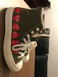 Converse Chuck Taylor All Star 70 Play Comme Des Garcons Converse Cdg Comme Des Garcons Play Chuck Taylor 70 Hi Multi Heart Green Chuck Taylor Shoes Converse Converse Chuck Ii