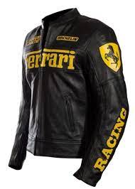 Handmade Men S Ferrari Motorcycle Leather Biker Jacket In Black With Yellow Logo Ferrariyellowb Leather Jacket Style Leather Jacket Men Unique Leather Jacket