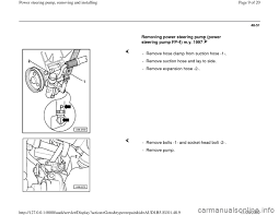 Check your idler pulley before it leaves you stranded at the side of the road applies to: Audi A4 1998 B5 1 G Suspension Power Steering Pump Remove And Install Workshop Manual 20 Pages