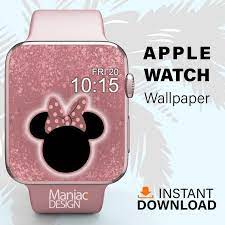 Apple Watch Wallpaper Pink Mickey Mouse Wallpaper Apple Watch Etsy In 2021 Apple Watch Faces Apple Watch Wallpaper Watch Wallpaper