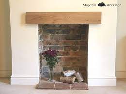 Solid Oak Mantle Fireplace Lintel Beam Mantel Shelf Easy Fit 45mm Depth Various Lengths Ligh Oak Fireplace Dining Room Fireplace Exposed Brick Fireplaces